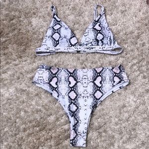 Snakeskin Swimsuit : Medium Top, Large Bottoms